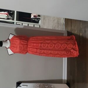 A'gaci lace halter maxi dress in orange sz large